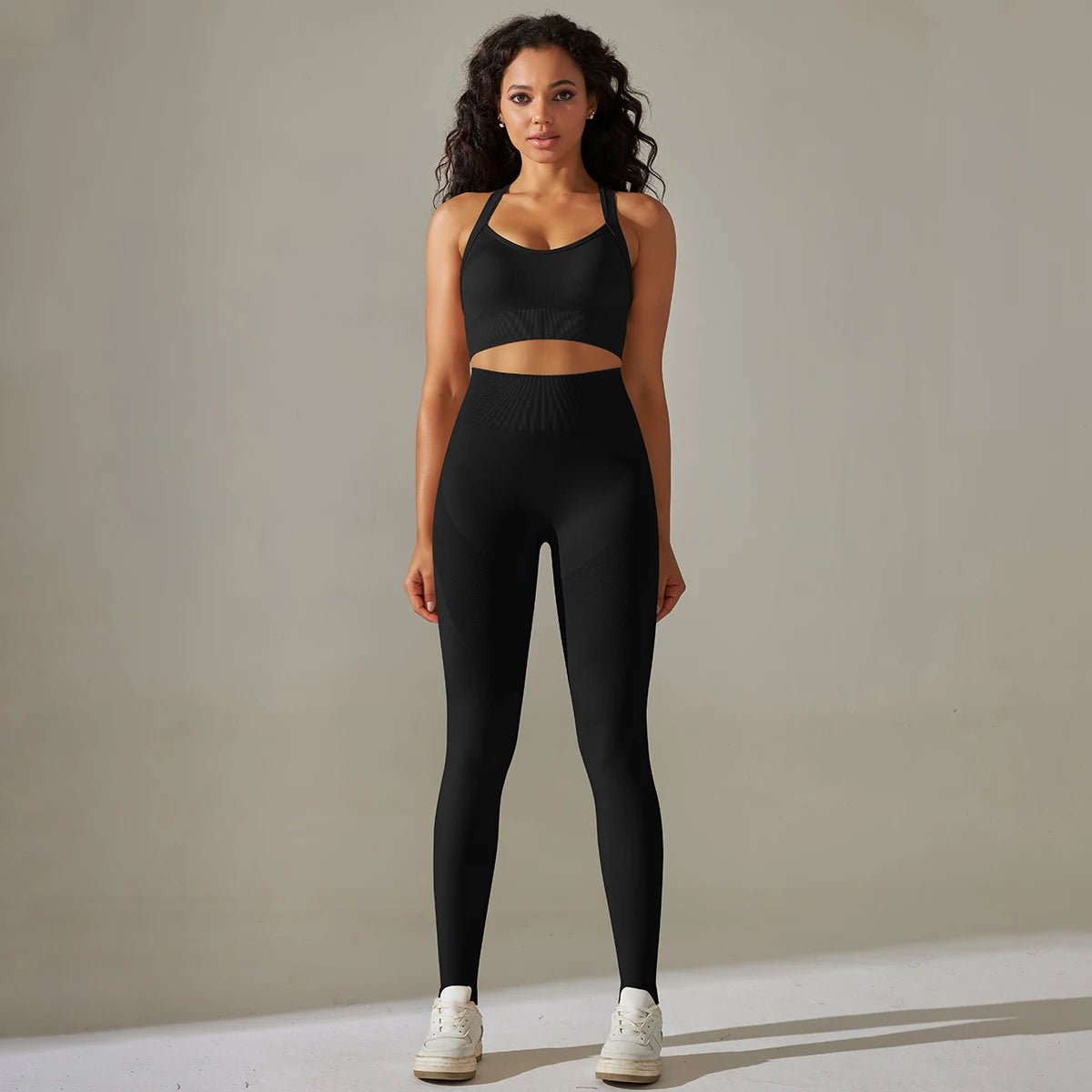 2Pcs Cross Bra Workout Running Yoga Leggings Set Gym Wear for Women - Allen - Fitness
