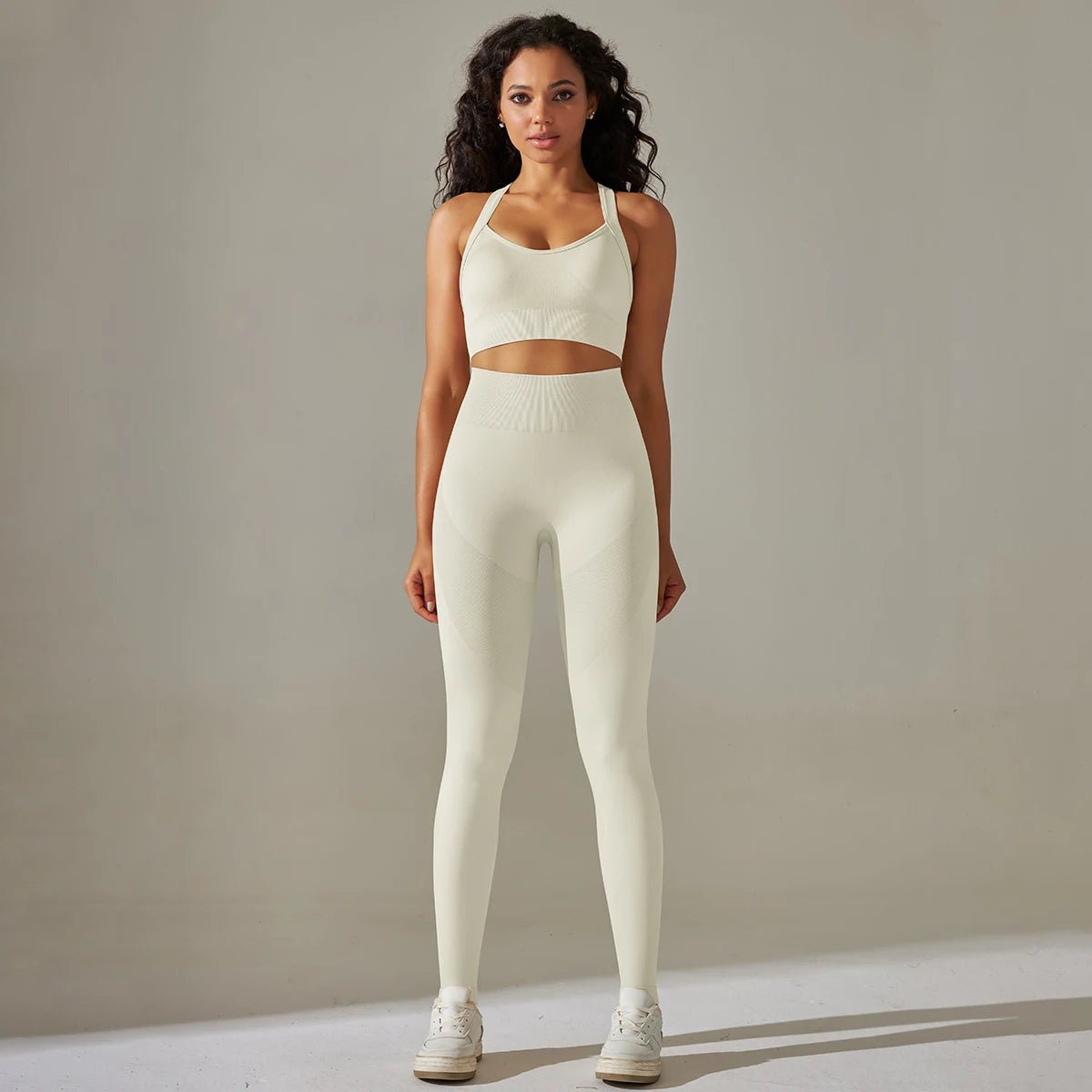2Pcs Cross Bra Workout Running Yoga Leggings Set Gym Wear for Women - Allen - Fitness