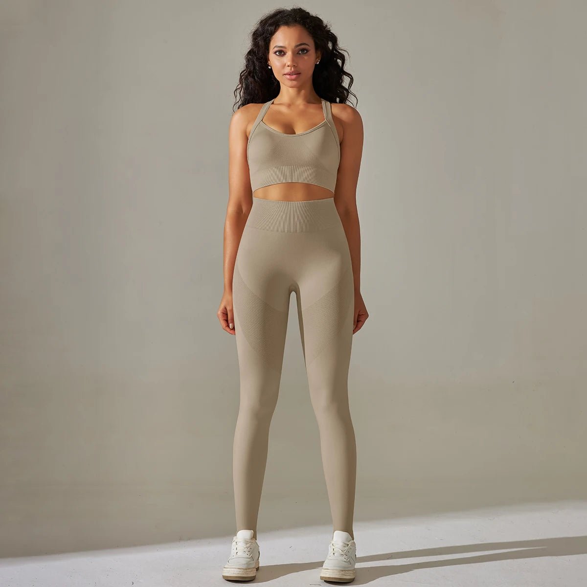 2Pcs Cross Bra Workout Running Yoga Leggings Set Gym Wear for Women - Allen - Fitness