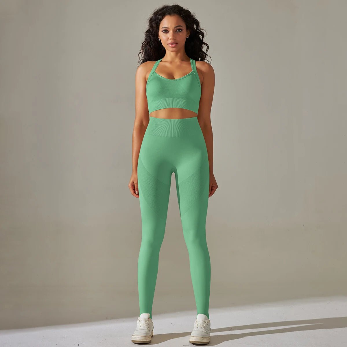2Pcs Cross Bra Workout Running Yoga Leggings Set Gym Wear for Women - Allen - Fitness