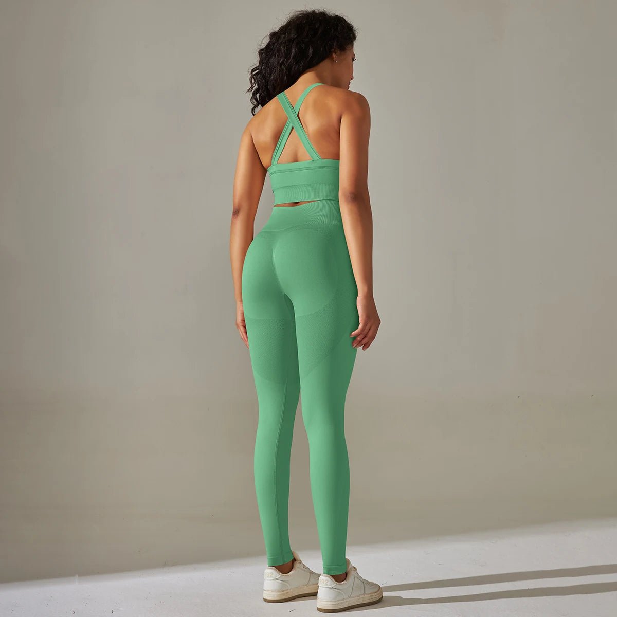 2Pcs Cross Bra Workout Running Yoga Leggings Set Gym Wear for Women - Allen - Fitness