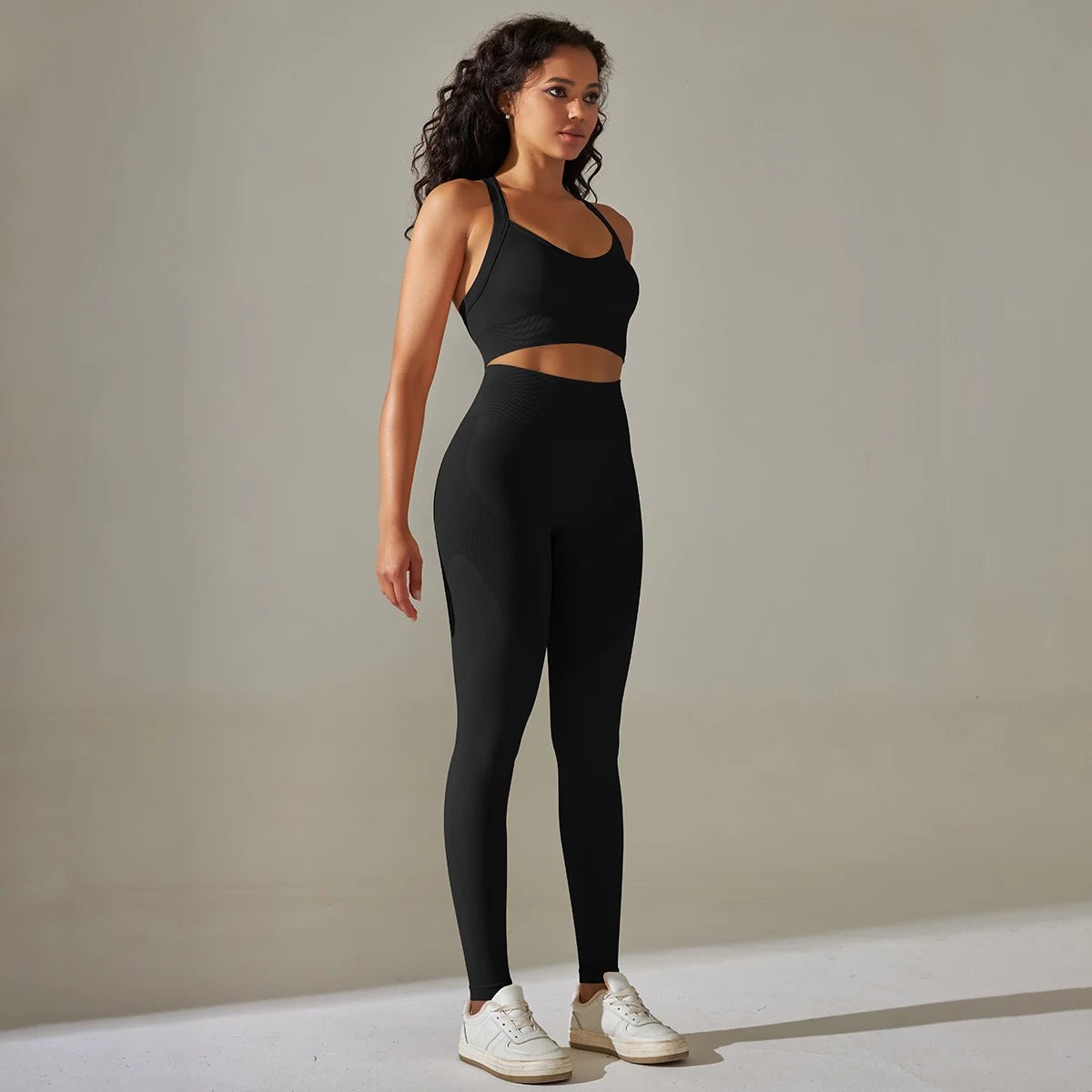 2Pcs Cross Bra Workout Running Yoga Leggings Set Gym Wear for Women - Allen - Fitness