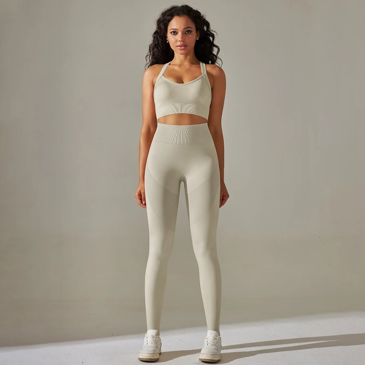 2Pcs Cross Bra Workout Running Yoga Leggings Set Gym Wear for Women - Allen - Fitness