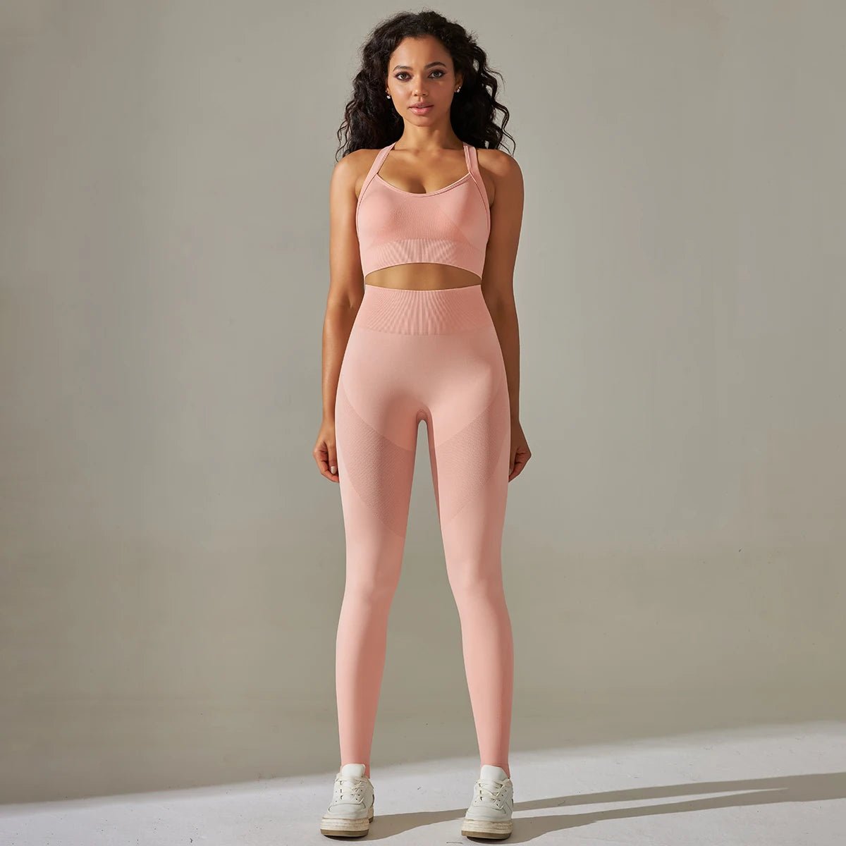 2Pcs Cross Bra Workout Running Yoga Leggings Set Gym Wear for Women - Allen - Fitness