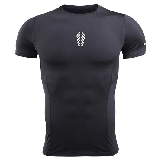 Custom Short Sleeve Sports Tops Seamless Dry Fit Sports Mens Compression Gym Wear Men Gym Tights Gym Fitness Wear - Allen-Fitness