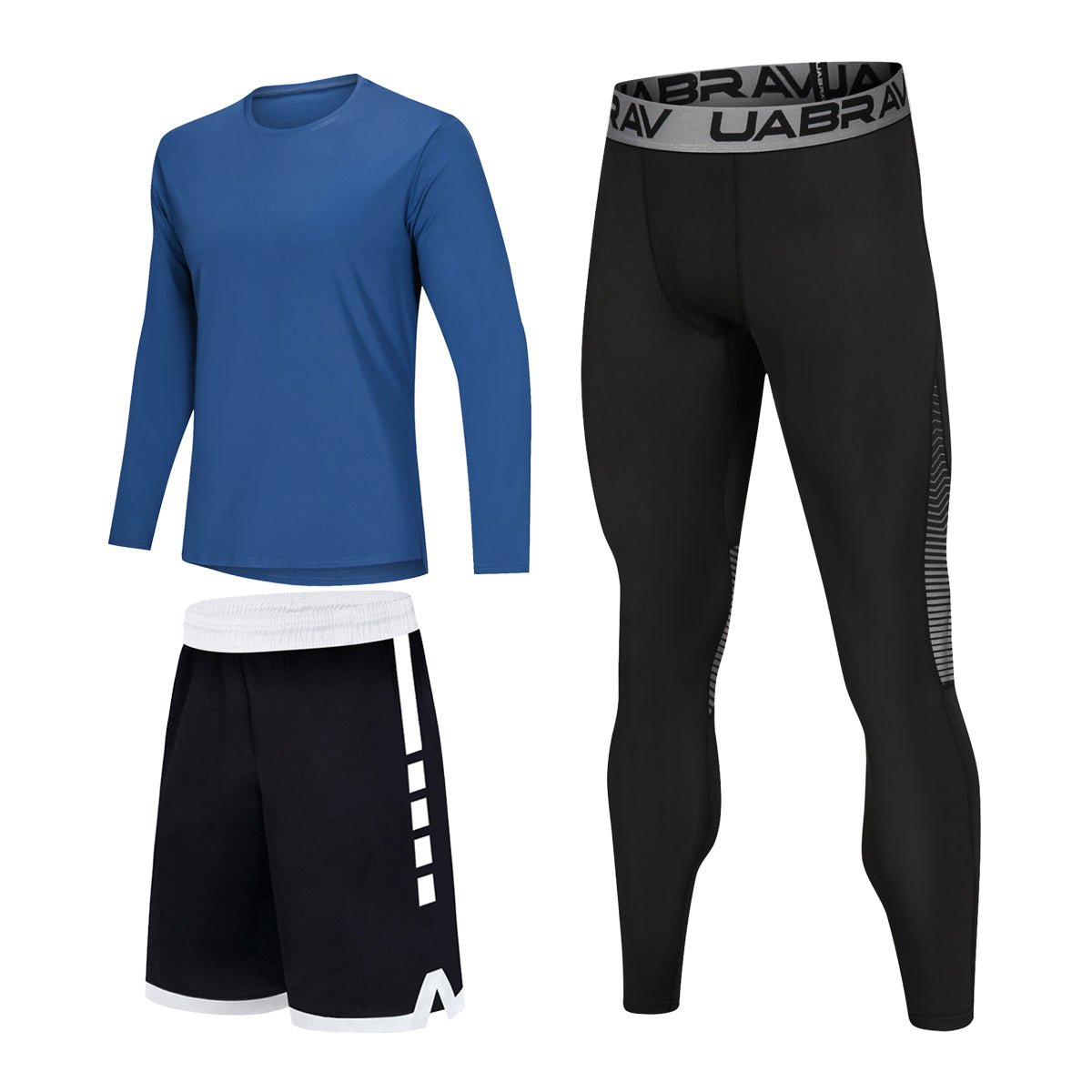 High elastic quick-drying light fabric sportswear compression sports leggings fitness tracksuit men training set soccer clothing - Allen Fitness