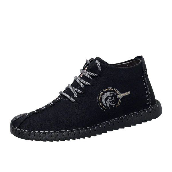 Mens Shoes Walking Flats boots Fashion Lace up High Top Big Size Shoes