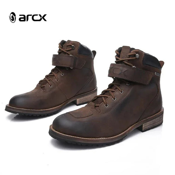 Motorbike Ankle Shoes Antique Waterproof Breathable Wind- Resistant Men Motorcycle Bike Riding Boots