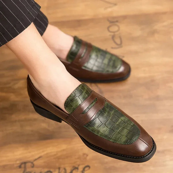 Hot sale men's slip on leather dress shoes fashion classical men brown dress shoes