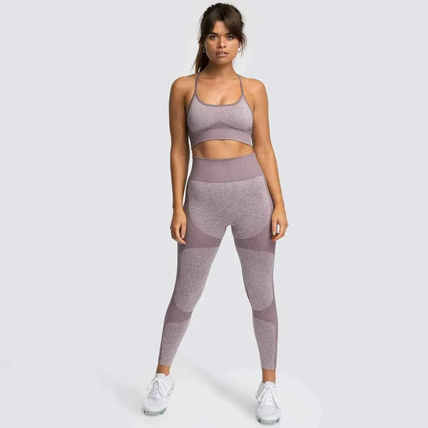Seamless Women's 3-Piece Activewear Set, Nylon Spandex Gym Outfit