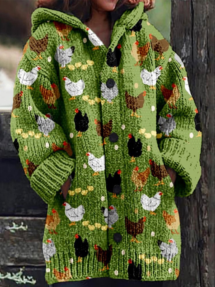 Animal Print 3D Effect Casual Hooded Cape Coat for Women in Sizes S to 5XL – Fun & Stylish.