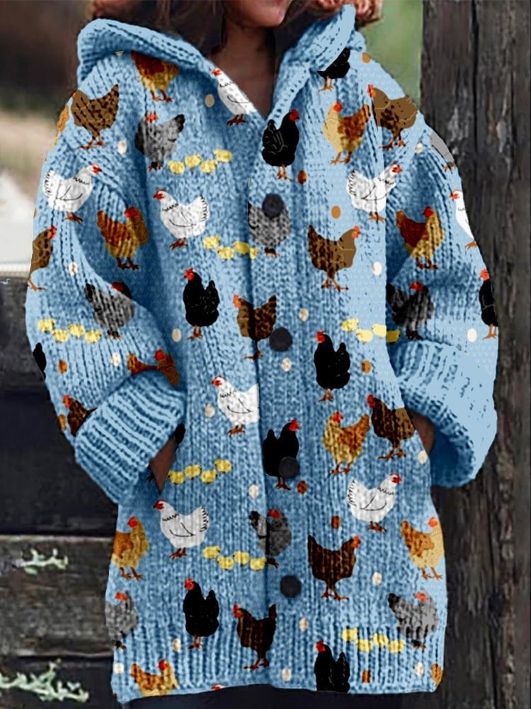 Animal Print 3D Effect Casual Hooded Cape Coat for Women in Sizes S to 5XL – Fun & Stylish.