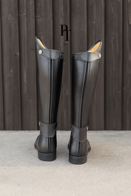 Black Leather Riding Boots for Show Jumping and Dressage - Allen - Fitness