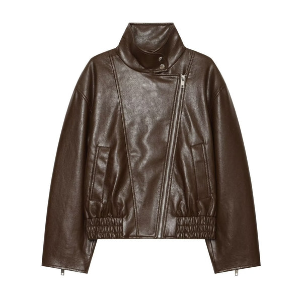 Casual retro faux leather coated jacket - Premium Fitness & Activewear for Men & Women|UK