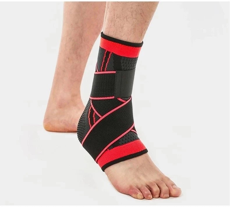 Compression Ankle Support Brace - Adjustable Ankle Straps for Gym & Sports Protection - Allen - Fitness