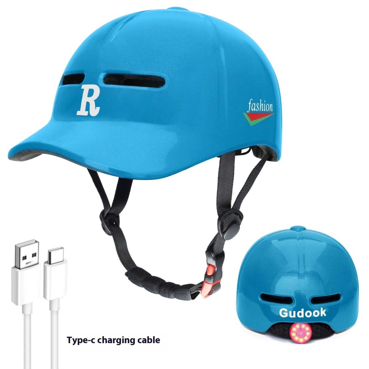 Duck Tongue Integrated Bicycle Riding Helmet Warning Light - Allen - Fitness