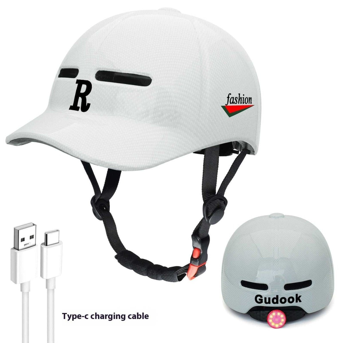 Duck Tongue Integrated Bicycle Riding Helmet Warning Light - Allen - Fitness