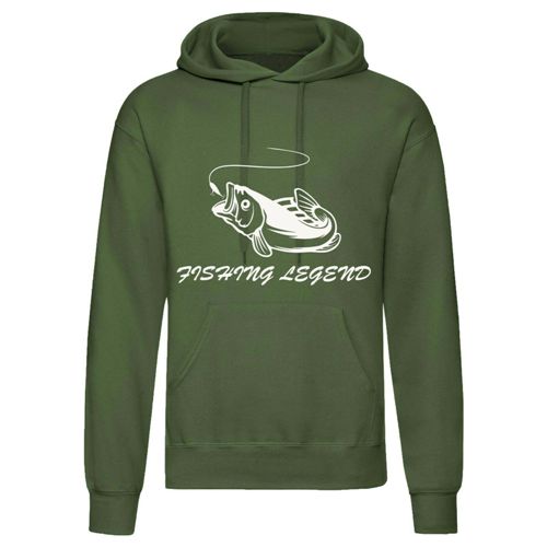Detail of the Fishing Legend Hoodie showcasing the soft combed inner fleece for maximum comfort.
