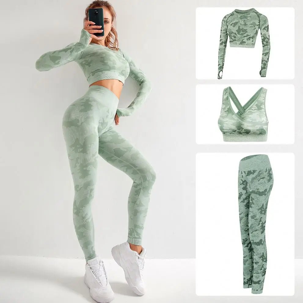 Gym Fitness Compression Workout Seamless Tights Women Leggings Yoga Clothes - Allen - Fitness
