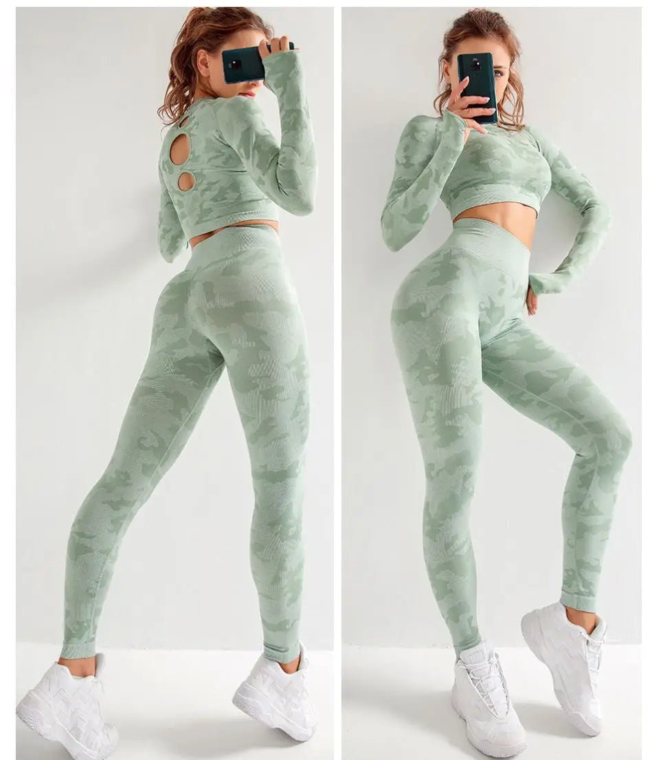 Gym Fitness Compression Workout Seamless Tights Women Leggings Yoga Clothes - Allen - Fitness