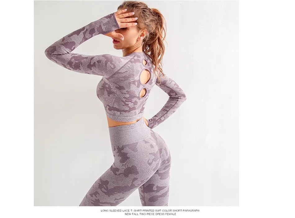 Gym Fitness Compression Workout Seamless Tights Women Leggings Yoga Clothes - Allen - Fitness