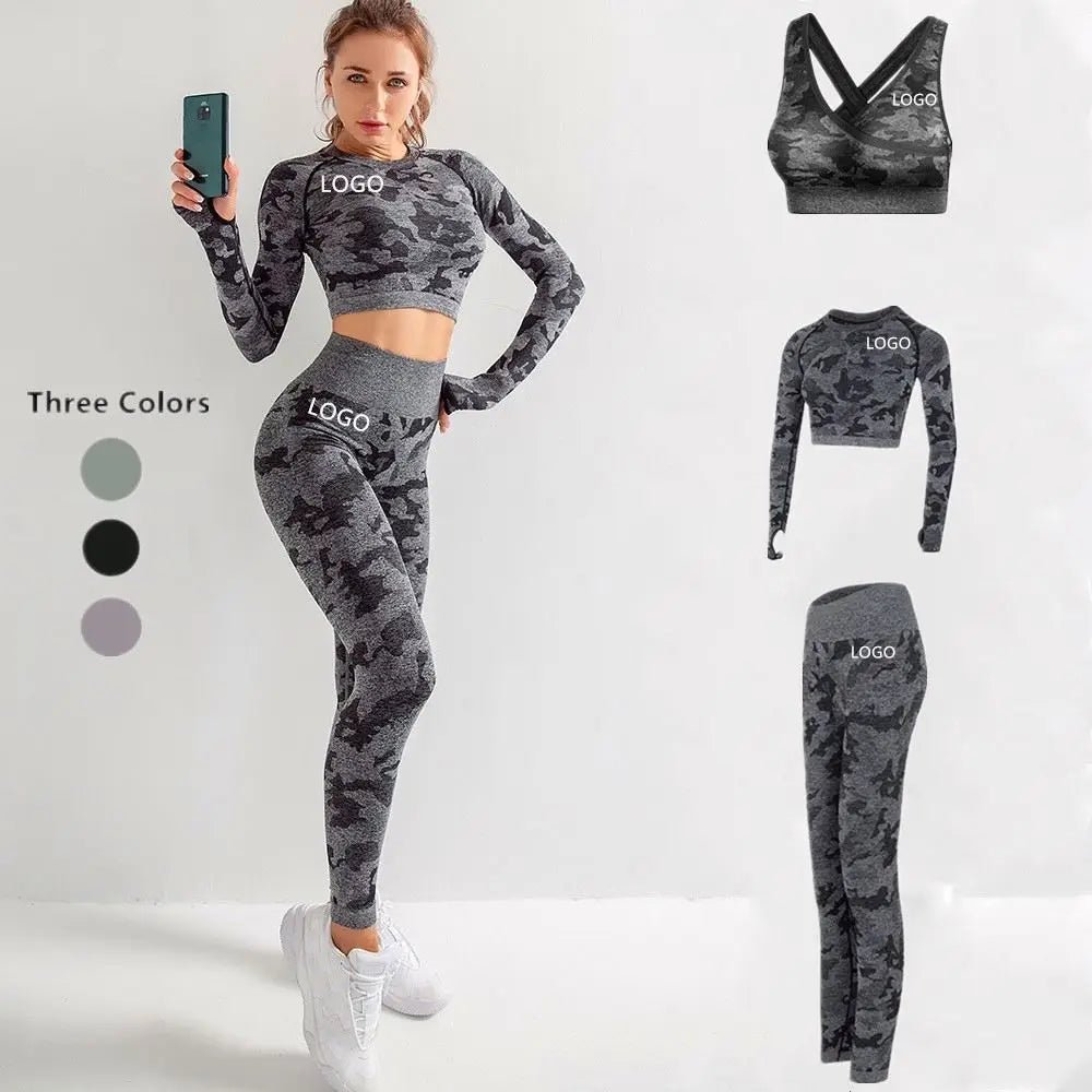 Gym Fitness Compression Workout Seamless Tights Women Leggings Yoga Clothes - Allen - Fitness