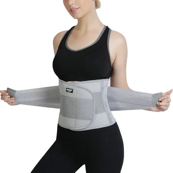 JINGBA Adjustable Waist Trimmer Belt with Dual Straps for Men and Women - Comfortable Support - Allen-Fitness