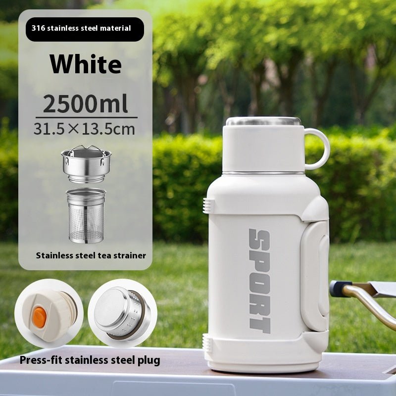 Large Capacity Stainless Steel Thermos Cup - Insulated 1300ML to 4000ML for Outdoor Use.
