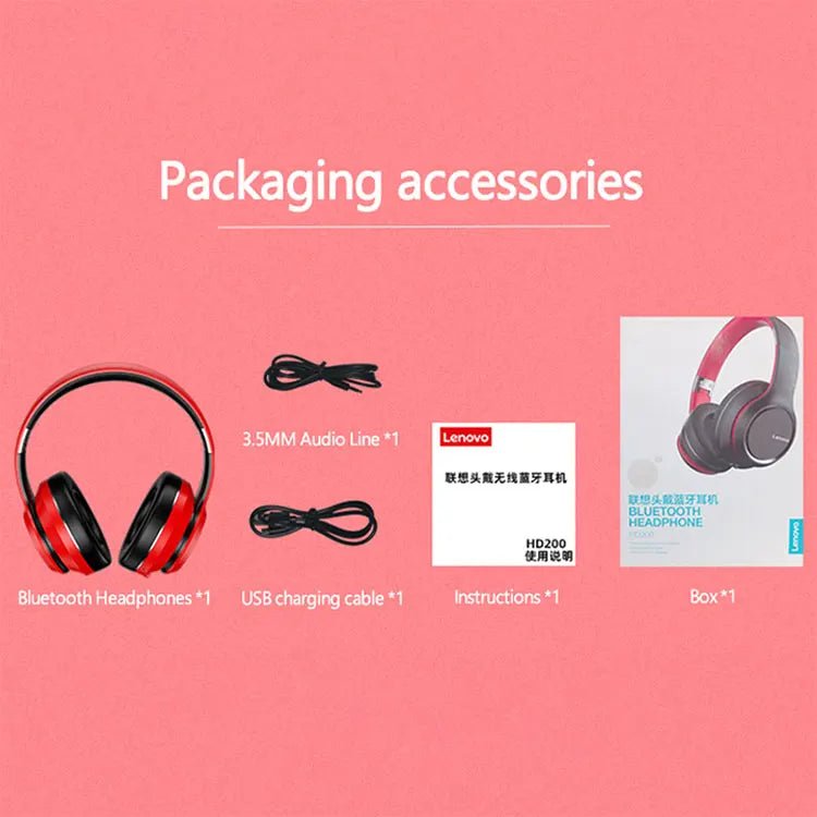 Lenovo HD200 Game speakerphones ear buds wireless gaming headset over - ear bluetooth headphones for mobile earphone with speaker - Allen - Fitness