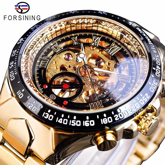 Luxury Waterproof Skeleton Watch for Men - Mechanical Hand Wind Design, Elegant Style - Allen - Fitness