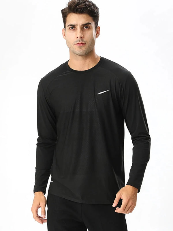 Men's Plus Size Round Neck Long Sleeve Active T-Shirt