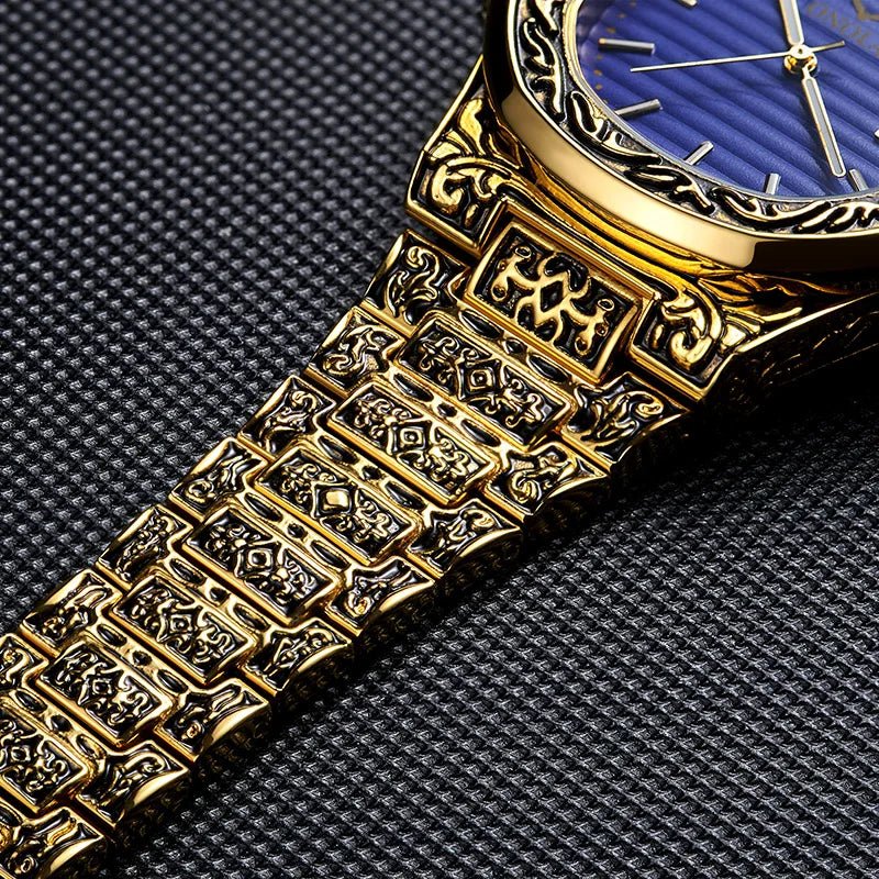 Men's Retro Watch ONOLA 3808 Waterproof Quartz with Steel Strip and Custom Muslim Azan Feature - Allen - Fitness