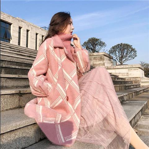 Women's Faux Mink Coat - Mid-Length, Soft Polyester, Available in 4 Colors, Sizes S-3XL