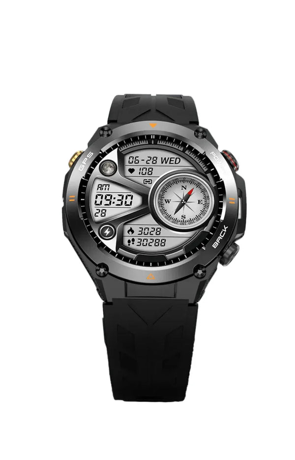NNEOBA GPS Sports Smart Watch Black with AMOLED Display, Bluetooth Calling & Long Battery Life - Allen-Fitness