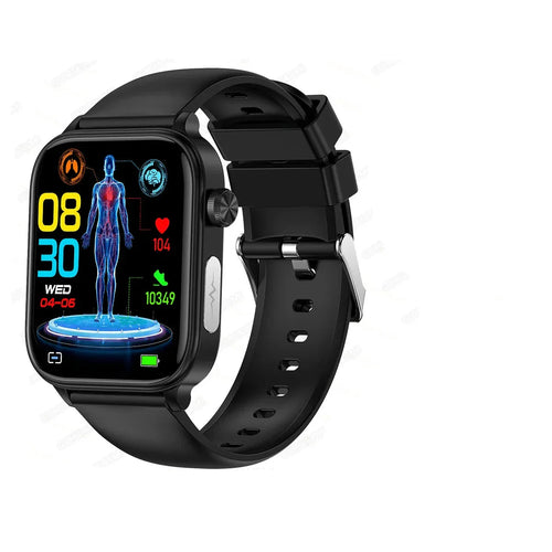 NNEOBA Medical Grade Smart Watch Black - 1.96" AMOLED, Blood Glucose & Heart Rate Monitor