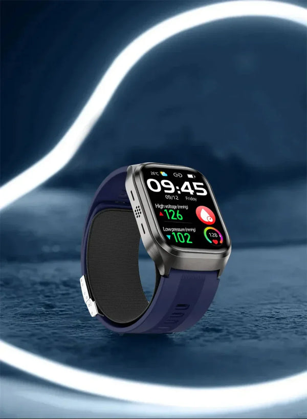 NNEOBA Sports Smart Watch Blue - 2.06" AMOLED Display, Blood Pressure Monitoring, Bluetooth 5.3 - Allen-Fitness