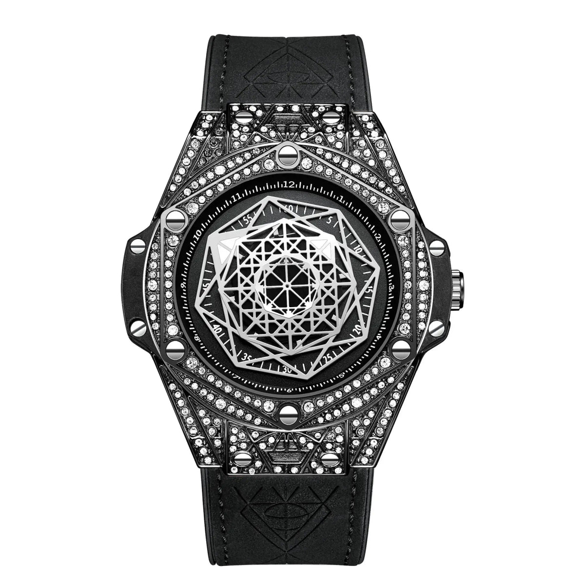 ONOLA Waterproof Sports Watch for Men - Quartz Diamond Clock with Leather Belt - Allen - Fitness