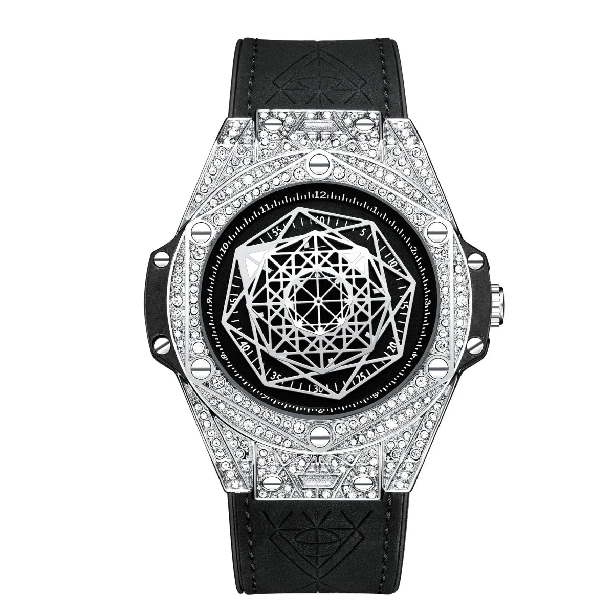 ONOLA Waterproof Sports Watch for Men - Quartz Diamond Clock with Leather Belt - Allen - Fitness