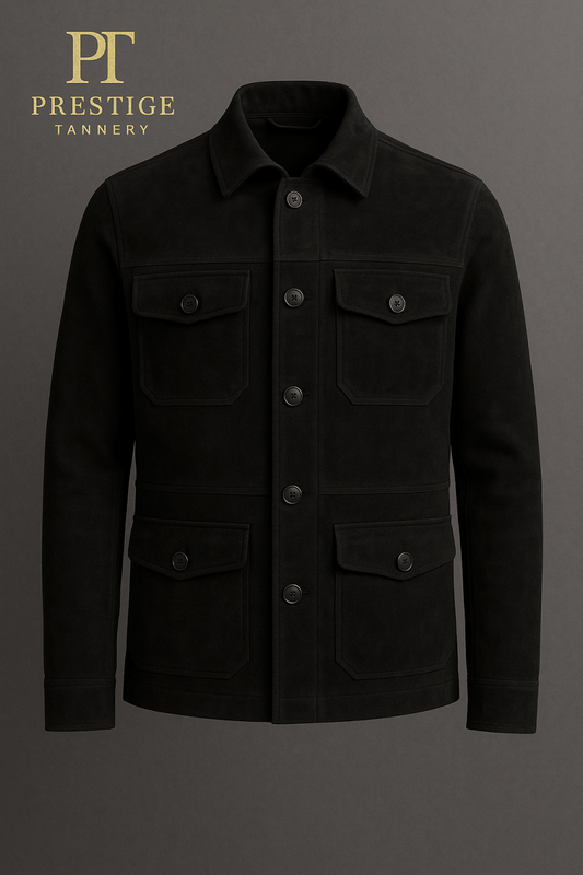 Prestige Tannery Field Jacket – Suede Collection for Equestrians, Handcrafted Soft Leather, Custom Sizes - Allen - Fitness
