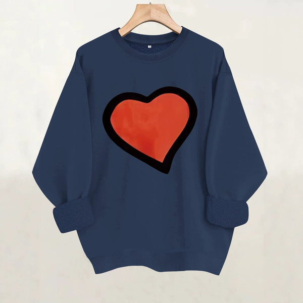 Printed loose women's fleece hoodie