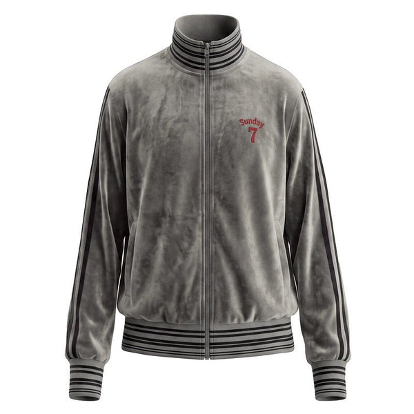 Retro velvet sports jacket with women's stripes