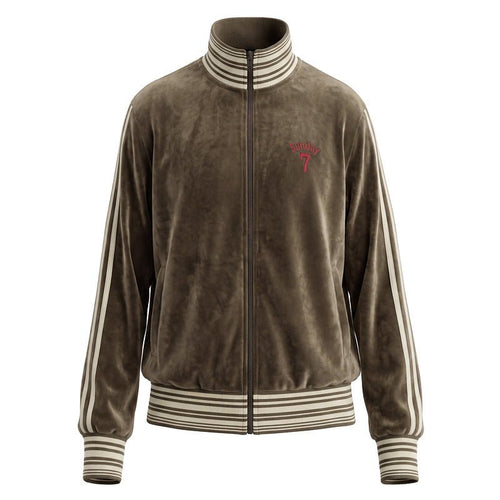 Retro velvet sports jacket with women's stripes