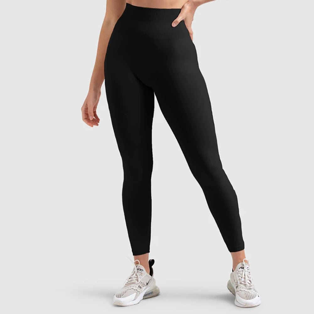 Seamless Sports Bra Set with Peach Hip Trousers – Super Stretch Long Sleeve Yoga Outfit S, M, L - Allen - Fitness