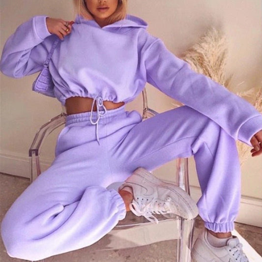 Stylish 2 Piece Women's Jogging Suits - Long Sleeve Hoodie & Casual Fitness Tracksuits - Allen - Fitness