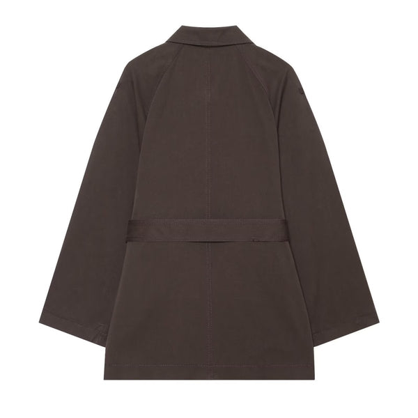 Waist up collar windbreaker coat for women