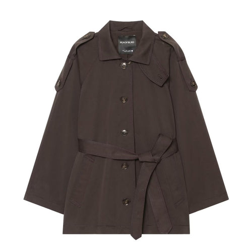 Waist up collar windbreaker coat for women