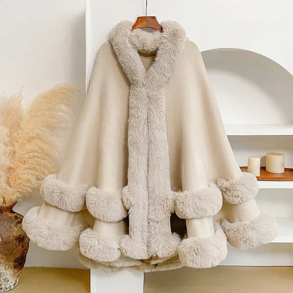 Warm Knitted Cardigan Shawl Cape Coat - Elegant Lightweight Design, Various Color Options