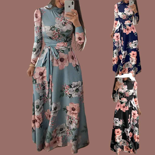 Women's Long Dress With Striped Shirt And Short Sleeves Fashionable Women's Casual Long Sleeve Casual Dresses