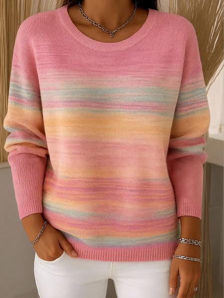 Womens Long-sleeve Crew-neck Pullover Top - Allen-Fitness