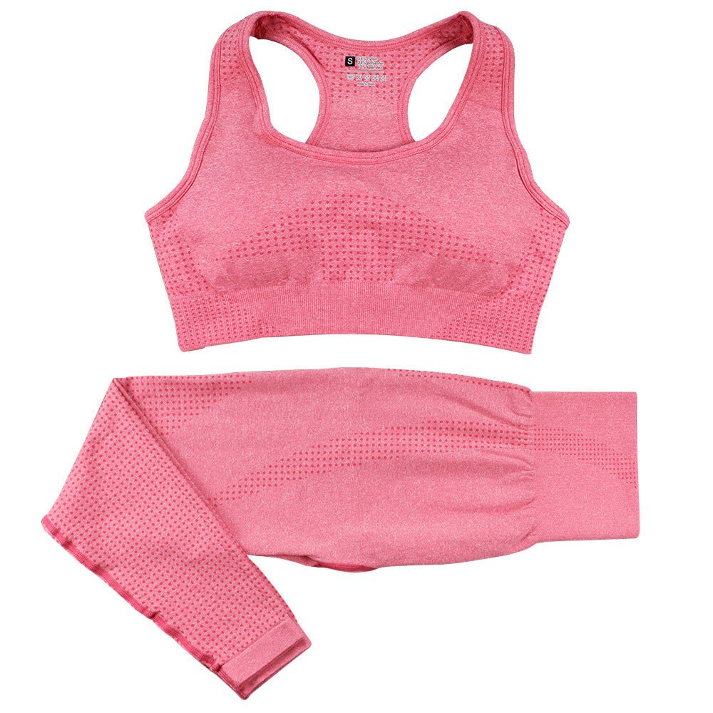 Women's Seamless Yoga Set - 2PCS High Waist Leggings & Fitness Crop Top Gym Outfit - Allen - Fitness